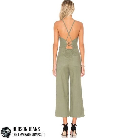 HUDSON JEANS THE LEVERAGE JUMPSUIT IN FORESTER LIGHT CAMO GREEN OVERALLS SMALL - Picture 3 of 14